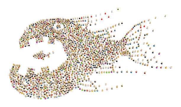 卡通人群，鱼，燕子图片下载