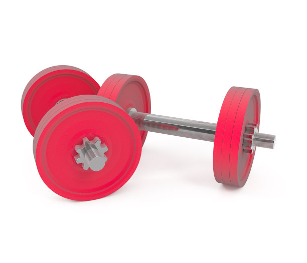 哑铃孤立在白色上图片下载