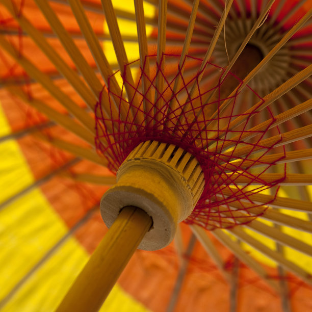 橙色和黄色的阳伞图片下载