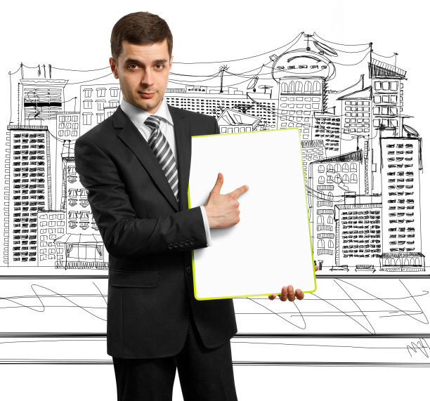 商人与空写板图片下载