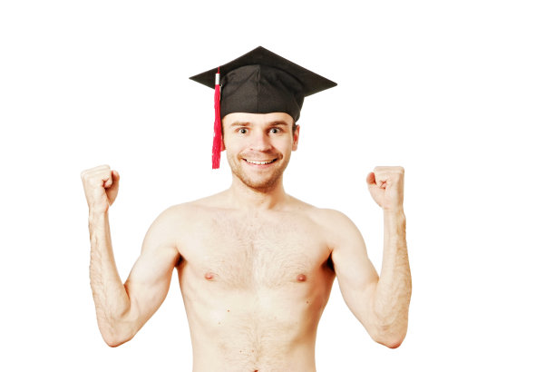 完全孤立的工作室照片从一个年轻的毕业男子图片下载