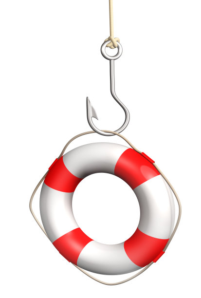 鱼钩上的救生圈图片下载
