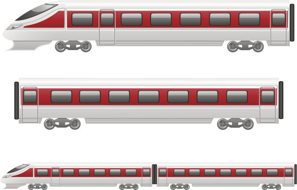 速度火车机车和货车矢量图图片下载