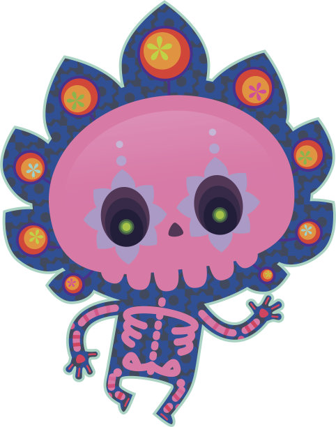 亡灵节-粉红色的骷髅图片下载