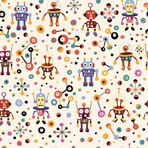 可爱的机器人模式图片下载