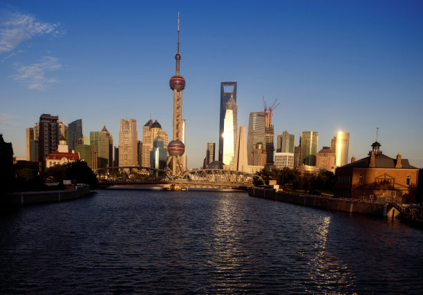 上海陆家嘴日落图片下载