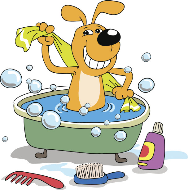 小狗洗澡图片下载