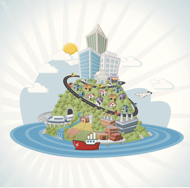 丰富多彩的卡通城市图片下载