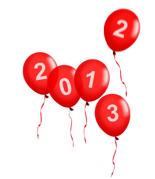 2013年新年红气球图片下载