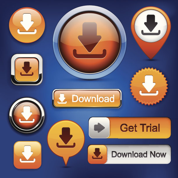 下载详细的现代按钮。图片下载