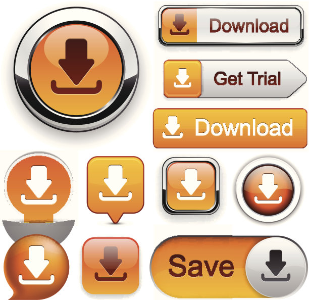 下载详细的现代按钮。图片下载