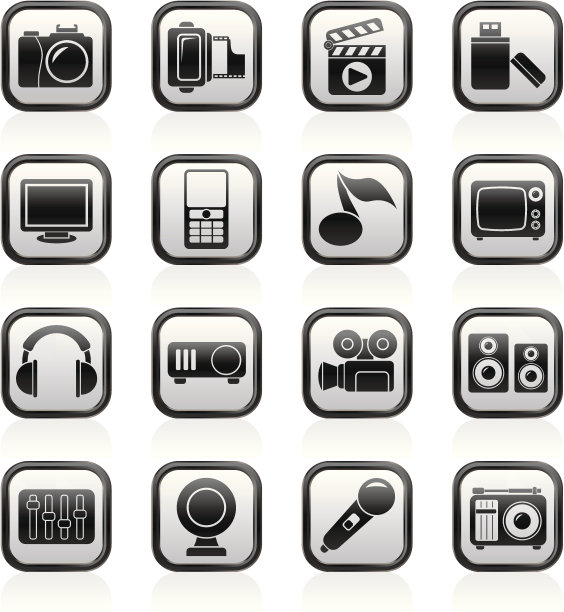 多媒体及科技图标图片下载