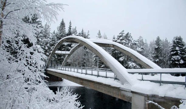 雪在桥图片下载