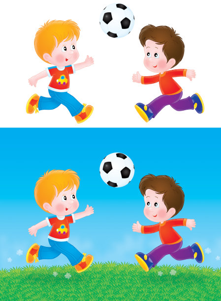 男孩们踢足球素材图片