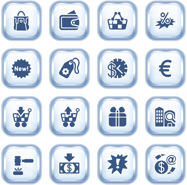 商务网站图标上光滑的按钮。图片下载