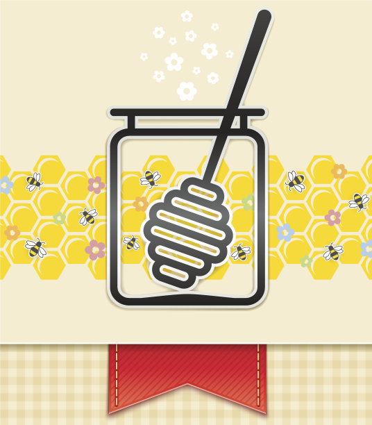 加蜂蜜和勺子。食品的背景图片下载
