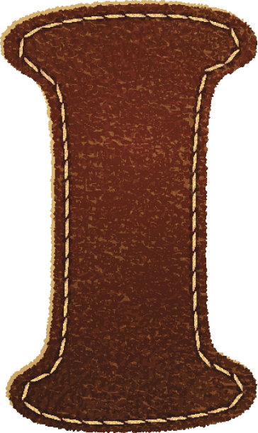 皮革纹理字母I图片下载