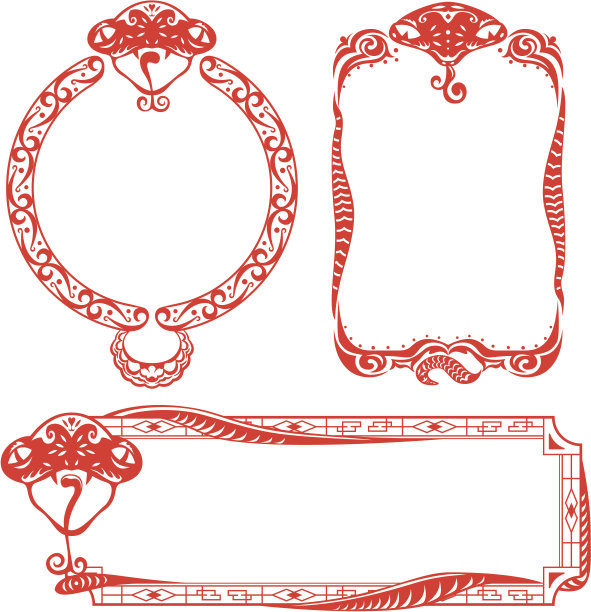蛇年边框设计元素图片下载
