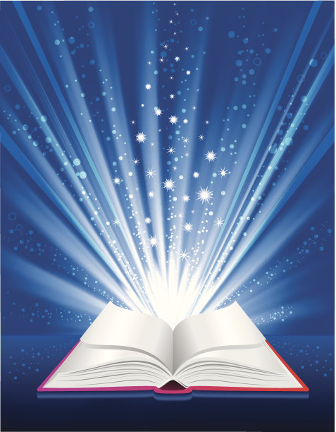 回到学校背景。用光芒打开书。图片下载