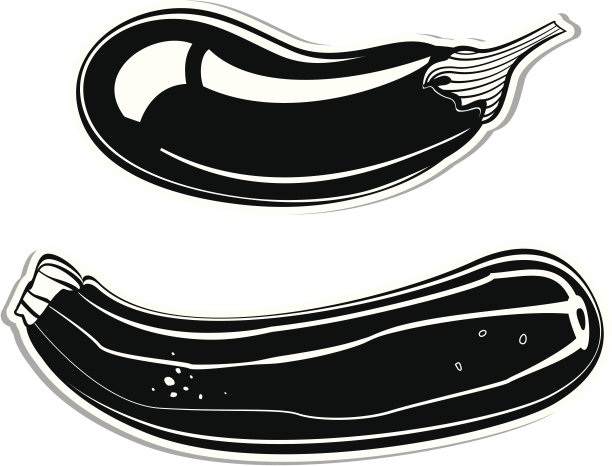 载体装饰茄子和小胡瓜图片下载