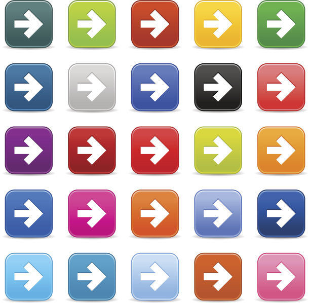 箭头图标。1学分。缎子圆形方形纽扣白色标志图片下载