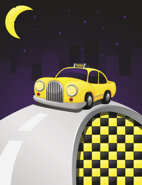 一辆黄色的出租车图片下载