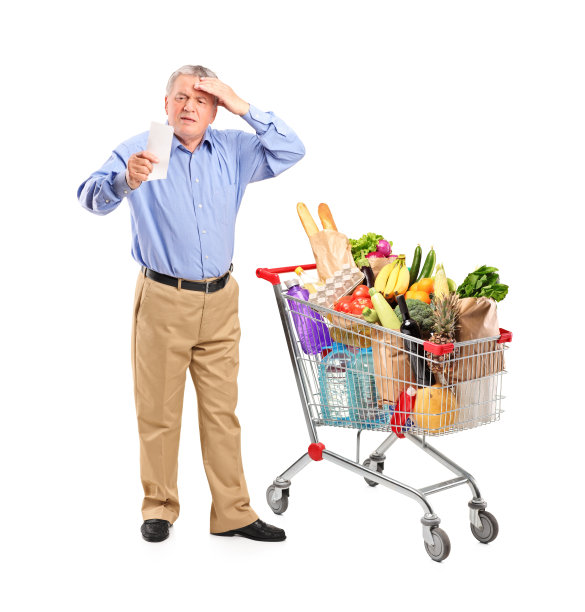 震惊的老看着商店收据图片下载