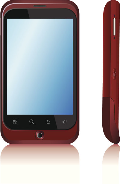 红色的智能手机图片下载