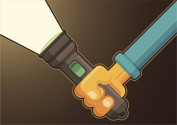 手里拿着手电筒。图片下载