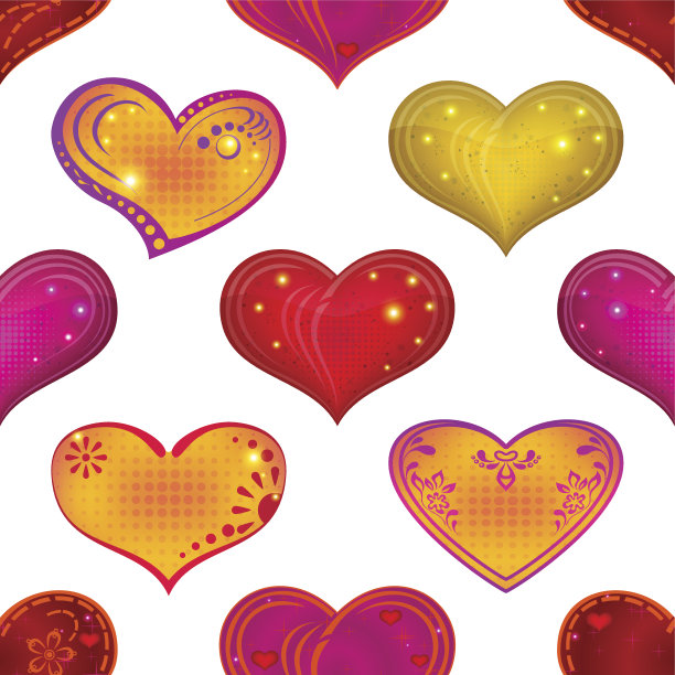 情人节的心,无缝图片下载