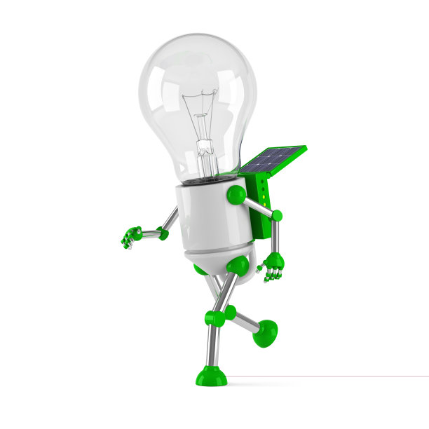 可再生能源-灯泡机器人运行图片下载