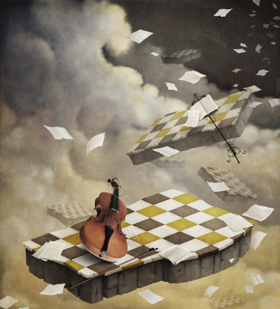 背景音乐与小提琴和乐谱。图片下载