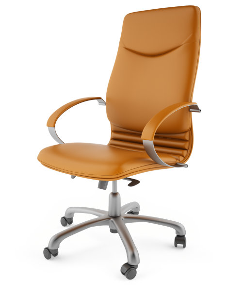 白色背景的橙色椅子图片下载