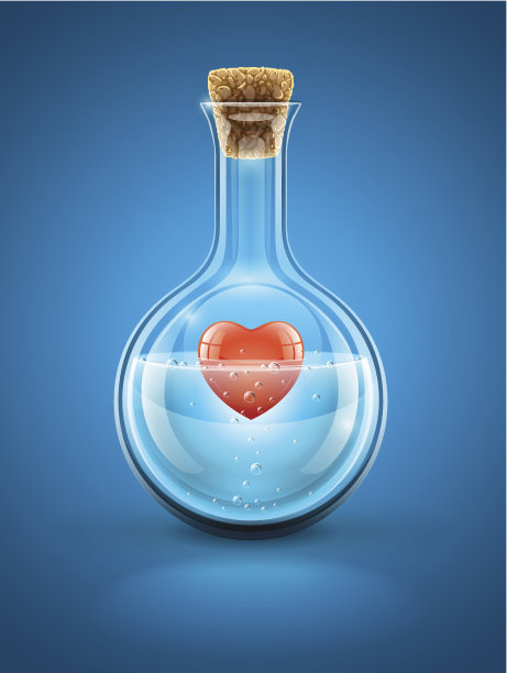 玻璃瓶里的水里有红心图片下载
