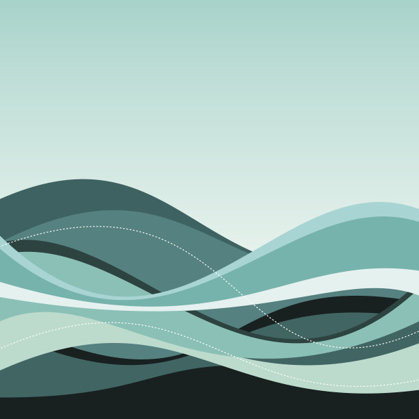 碧绿的水波映衬着薄荷绿的背景素材图片