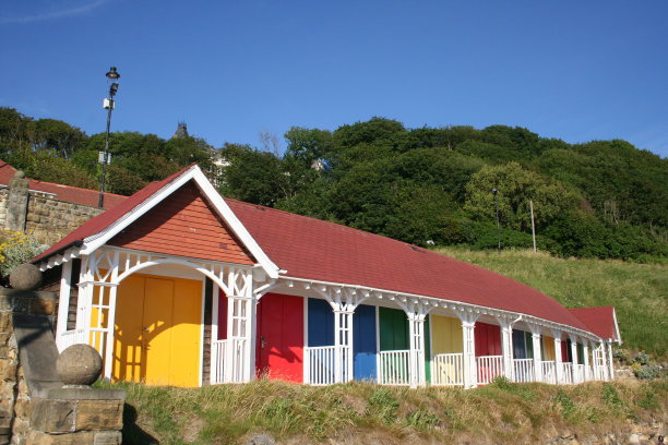 斯卡伯勒海滩小屋图片下载