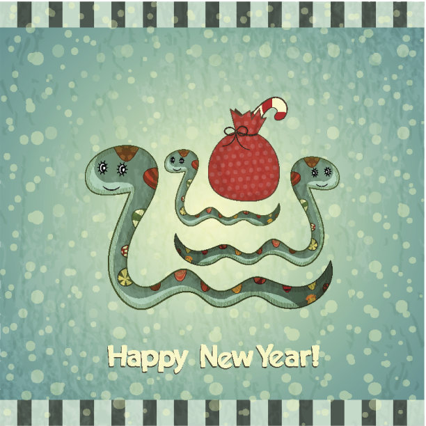 新年的明信片图片下载