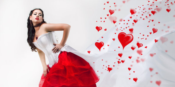 漂亮的黑发和爱心图片下载