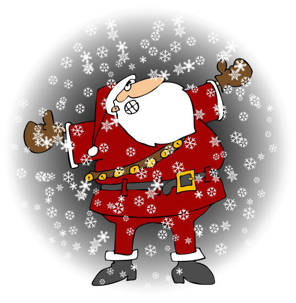 暴风雪中的圣诞老人图片下载