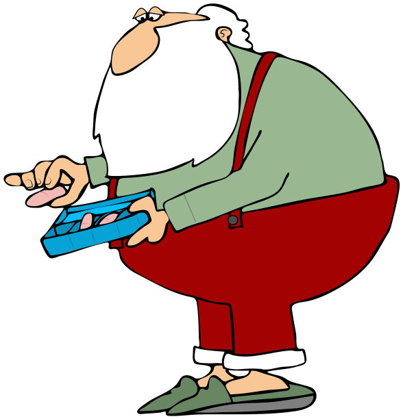 圣诞老人服药图片下载