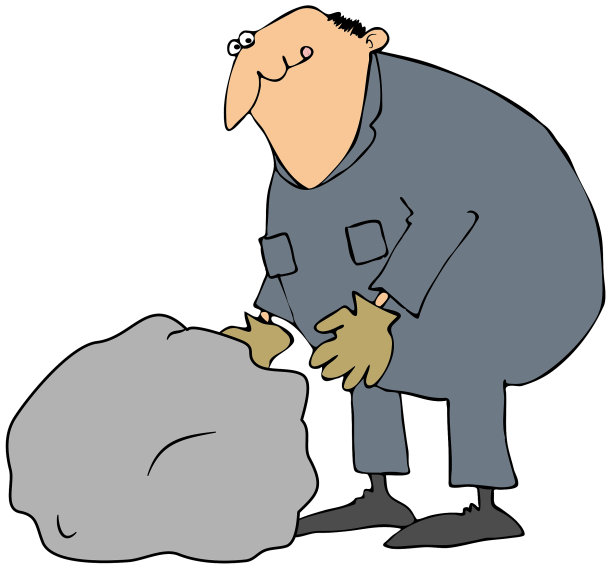 一个人正要举起一块大石头图片下载