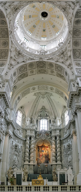 德国慕尼黑的剧院教堂内部图片下载