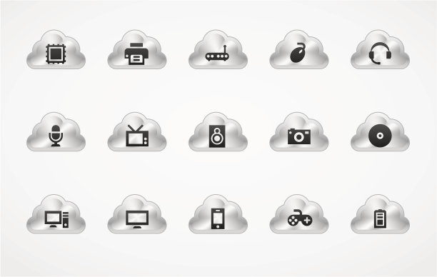 计算机图标|金属云。图片下载