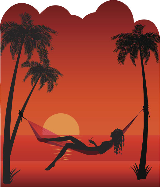 女孩在吊床图片下载