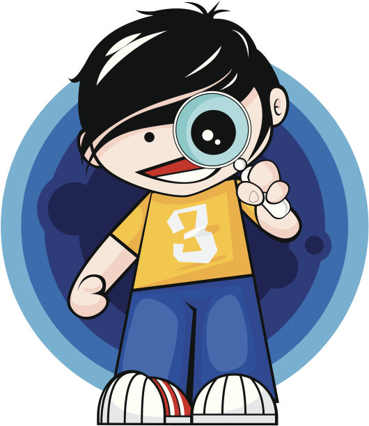 拿着放大镜的男孩图片下载