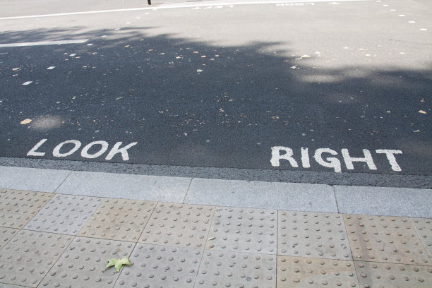 向右看路上的告示图片下载