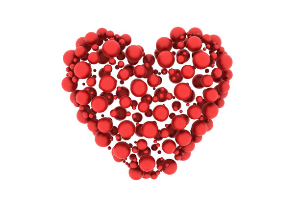用小球体做成的心形素材图片