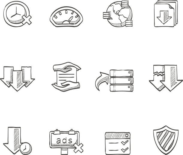 文件共享速写图标图片下载
