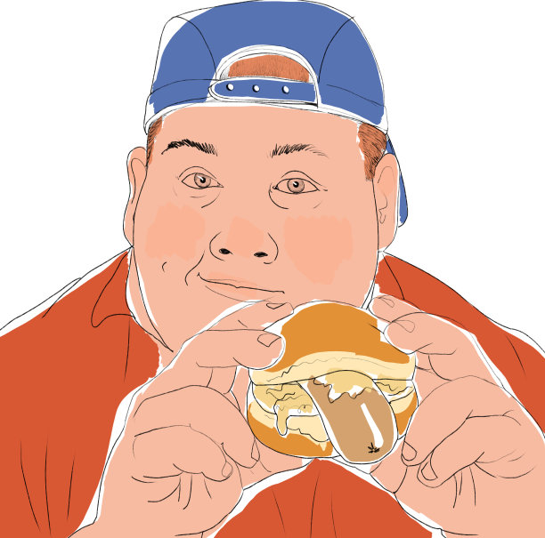 吃热狗的胖子图片下载