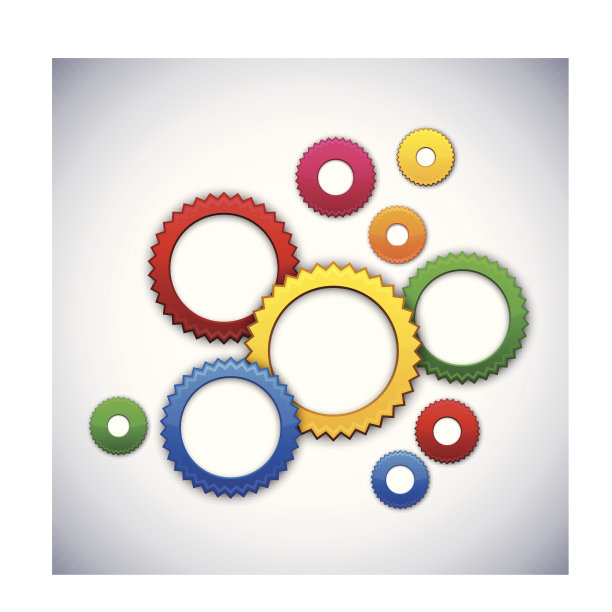 彩色背景与齿轮圈。图片下载